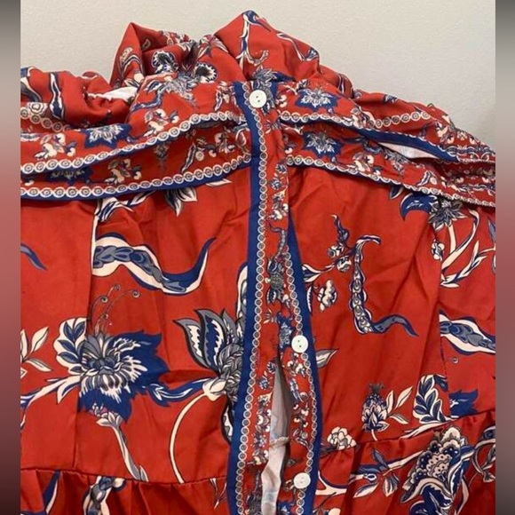 Ivory Peony Ruched Gown - Picture 6 of 7